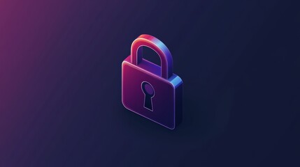 A purple and blue lock with a keyhole