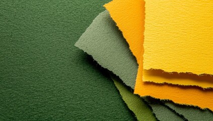 Close-Up of Textured Paper Strips in Various Colors, Abstract Background with Soft Gradients and Natural Patterns