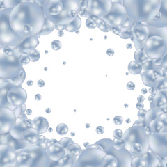 Colored pearls. Abstract vector background. Blue photo frame. Eps 10