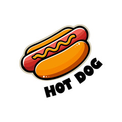 Original hot dog logo vector illustration template