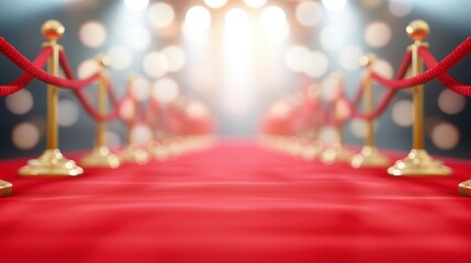 Red carpet with golden ropes.