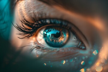 Fototapeta premium Close-up of a Human Eye with Artistic Lighting