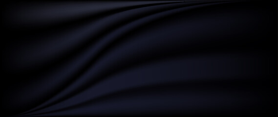 Smooth elegant dark blue silk or satin luxury cloth texture can use as abstract background. Luxurious background design