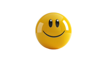 Fototapeta premium Smiling Yellow Emoji isolated on transparent background 