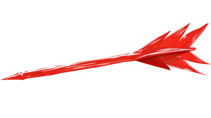 Red Throwing Spear Isolated isolated on transparent background 
