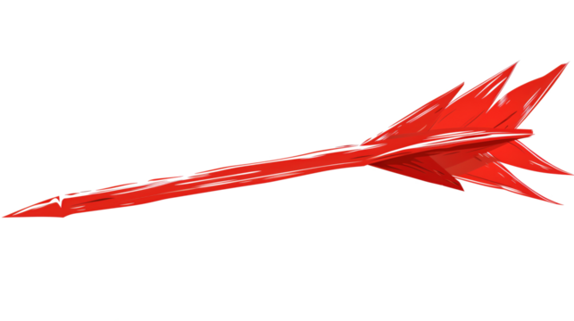 Red Throwing Spear Isolated isolated on transparent background 
