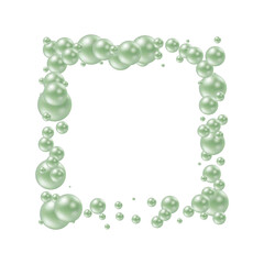 Photo frame made of green balls. Decorative element. Eps 10