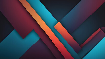 Obraz premium Abstract Digital Artwork with Gradient Blend from Deep Red and Orange to Bright Blue and Cyan in V-Shaped Pattern on Grainy Dark Background