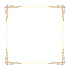 Art deco frame. Artwork graphic pattern in vintage style. Ornate wedding invitation element. Geometric border