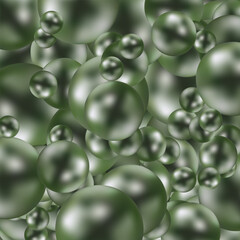 Green background from glossy balls. Template for presentation. Eps 10