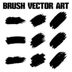 Black abstract grunge brush vector texture pack.