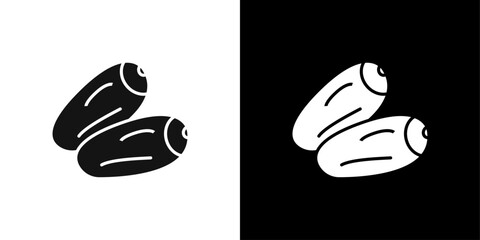 Arab date fruit icon line art vector