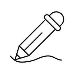 pencil line icon with white background vector stock illustration