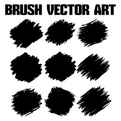 Black abstract grunge brush vector texture pack.