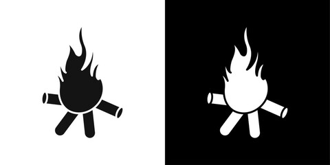 Campfire icon line art vector
