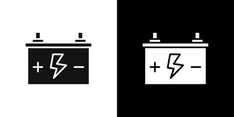 Car Battery icon line art vector