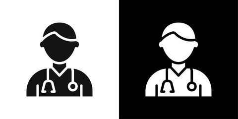 Doctor icon line art vector