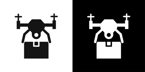 drone delivery icon line art vector