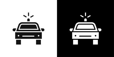 Flashing police car icon line art vector