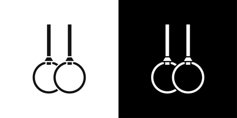 Gymnastic ring icon line art vector