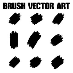 Black abstract grunge brush vector texture pack.