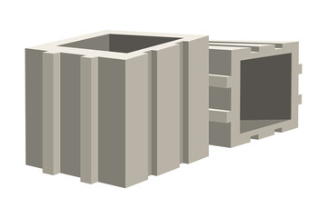 Building material. Concrete blocks. Cartoon supplies for buildings works. Construction concept. Illustration can be used for construction sites or illustrate renovation works