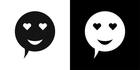 Lady Love Smiley Message icon line art vector