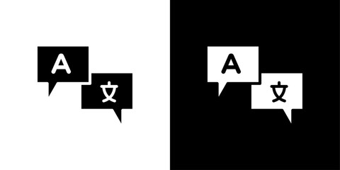 Language translation icon line art vector