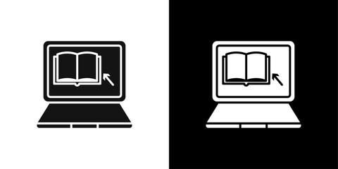 Online library icon line art vector