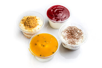 a delicious mousse dessert. Close  up