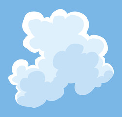 Cloud icon. Abstract white cloudscape icon symbol. Shapes in flat style. cloudy design element