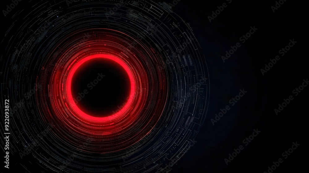 Aufkleber a striking visual of a red circular pattern against a dark background, symbolizing depth and energy 