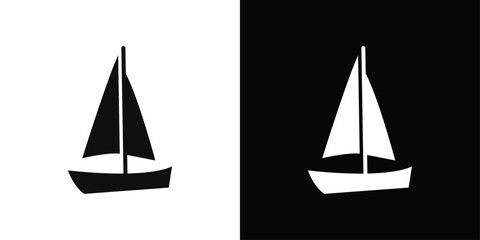 Sailboat icon line art vector