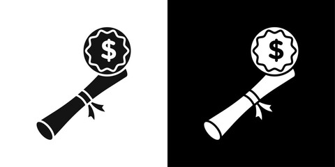 Scholarship icon line art vector