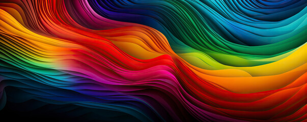 Obraz premium Rainbow color paint background. Horizontal abstract banner