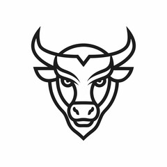 Bull head logo art vector illustrator