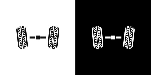 wheel alignment icon line art vector