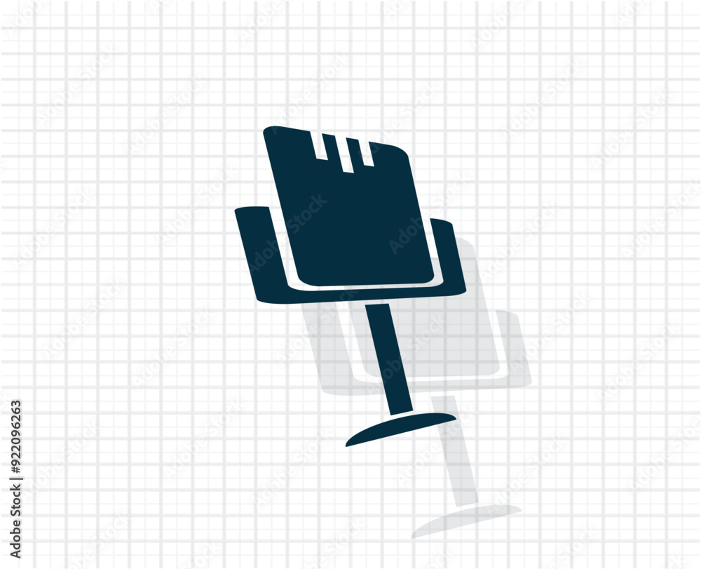 Poster vector dark color icon with shadow on light checkered background