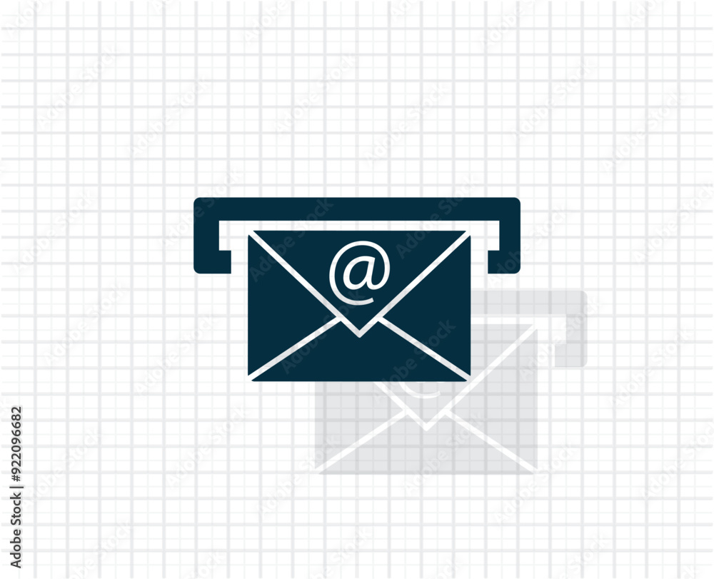 Poster vector dark color icon with shadow on light checkered background
