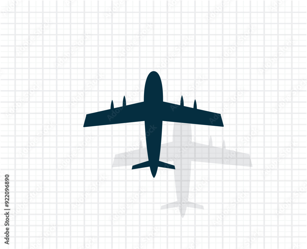 Poster vector dark color icon with shadow on light checkered background