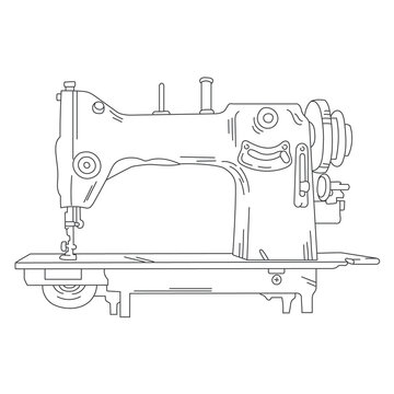 recommend clip art: Vintage Sewing Machine Line Art