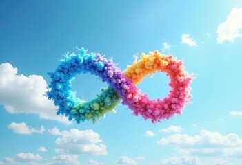 Autism Acceptance: Infinity Symbol in a Colorful Sky 