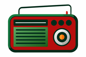 An old school transistor radio art vector illustrator