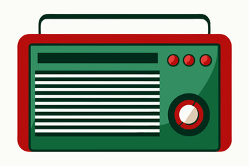 An old school transistor radio art vector illustrator