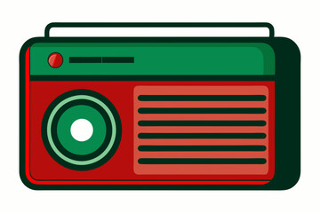 An old school transistor radio art vector illustrator
