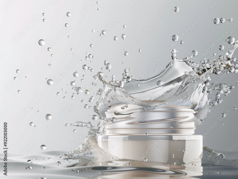 Poster water droplets in motion, creating a dynamic and artistic image through high-speed photography.