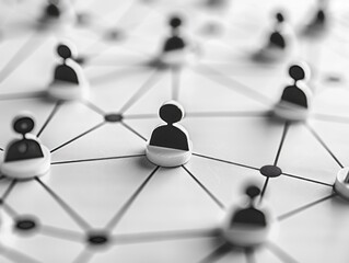 Vector illustration of group of people connected by social network, representing friendships, professional connections and online communities.