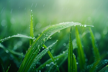 Obraz premium grass with dew drops