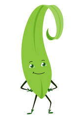 Green leaves character. Cute happy funny smiling leaf character. illustration isolated on white background