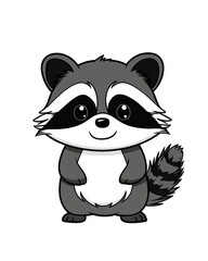 Fototapeta premium Cute Cartoon Raccoon Illustration